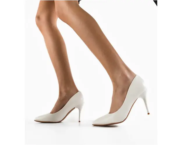 Pantofi cu toc Danube Albi
