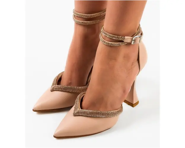 Pantofi cu toc Esero Bej 2