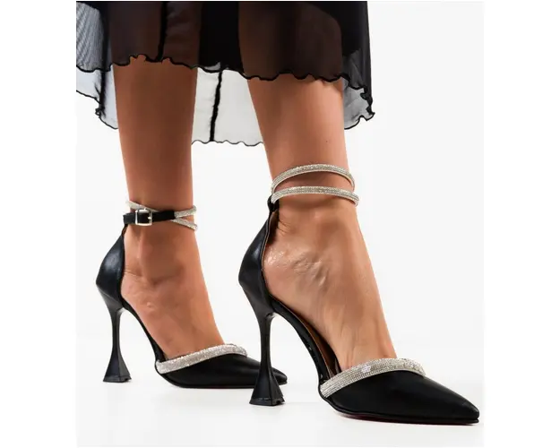 Pantofi cu toc Esero Negri 2