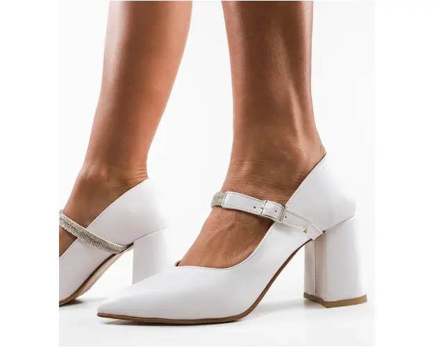 Pantofi cu toc Gernyb Albi