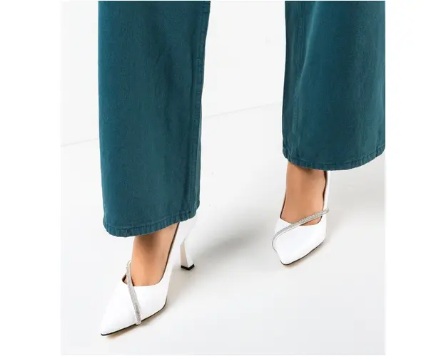 Pantofi cu toc Kimol Albe