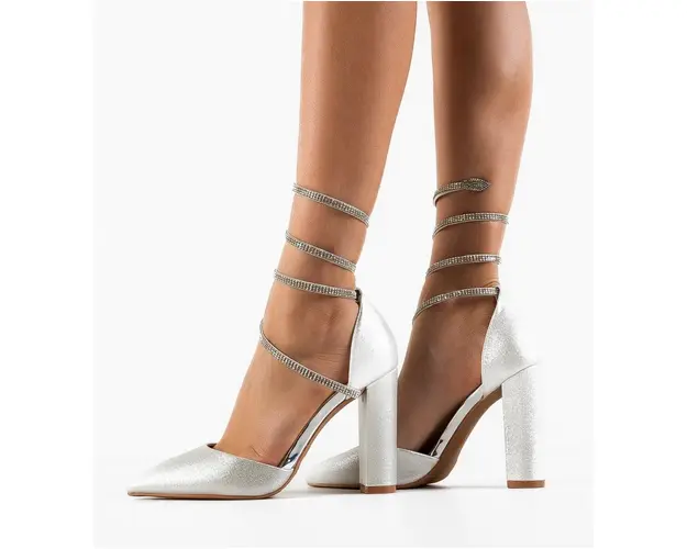 Pantofi cu toc Kyk Argintii
