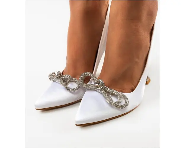 Pantofi cu toc Lelery Albe