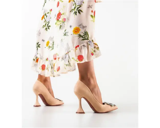 Pantofi cu toc Luja Bej