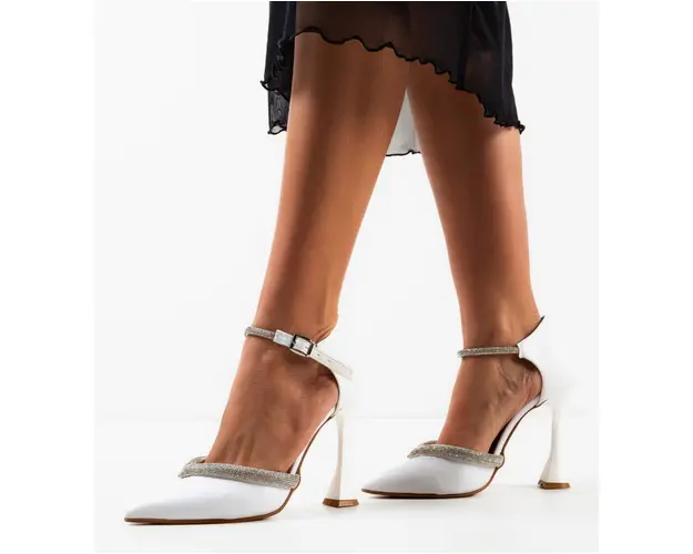 Pantofi cu toc Meko Albi