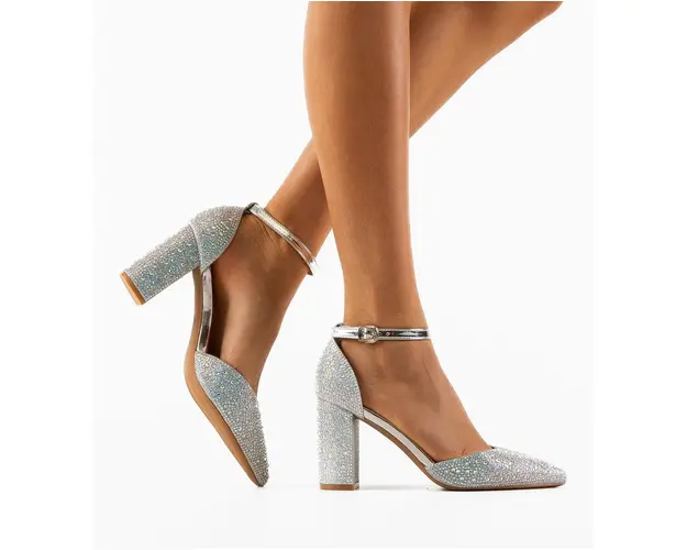 Pantofi cu toc Muacy Argintii