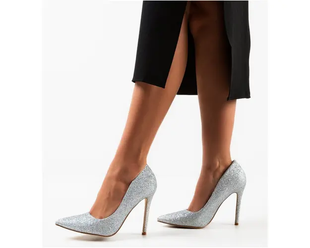 Pantofi cu toc Presure Argintii