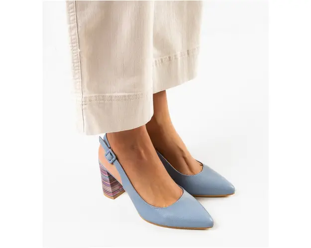Pantofi cu toc Soka Albastrii