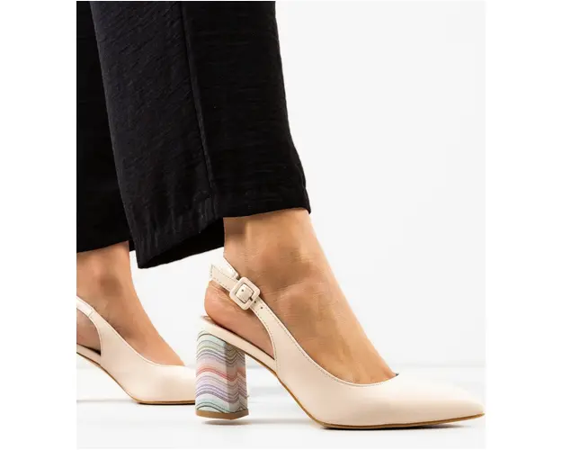 Pantofi cu toc Soka Roz