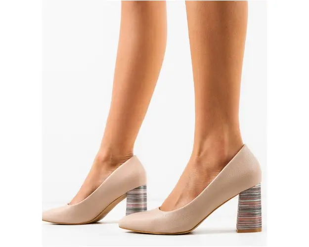 Pantofi cu toc Tuka Bej