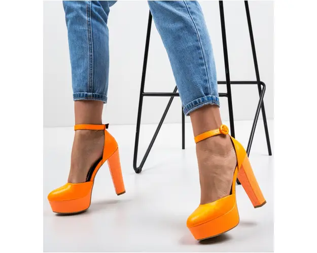 Pantofi Krista Portocalii Neon
