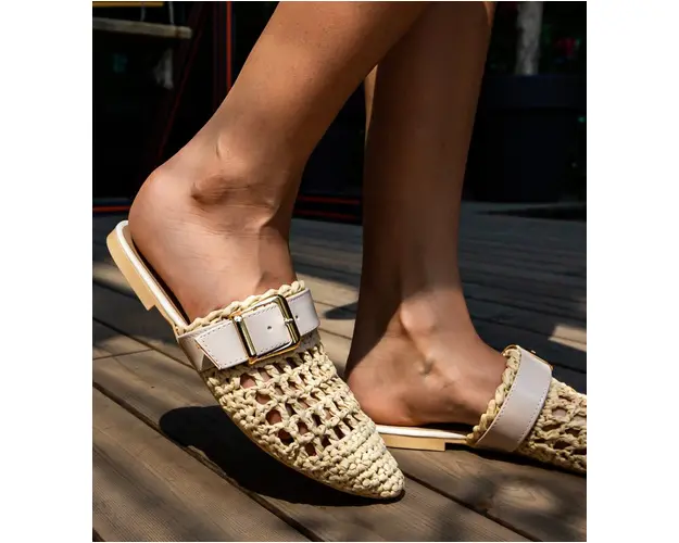 Papuci dama Beachy Bej 2