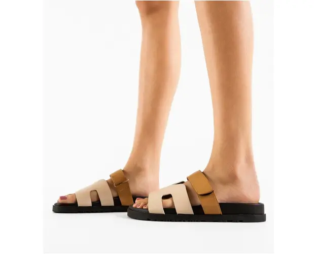 Papuci dama Dermes Bej