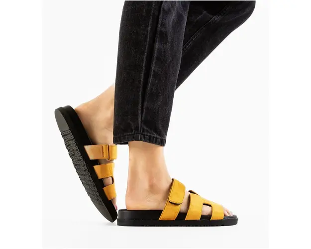 Papuci dama Dermes Galbeni