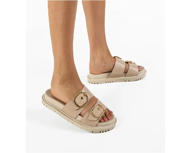 Papuci dama Panpro Bej