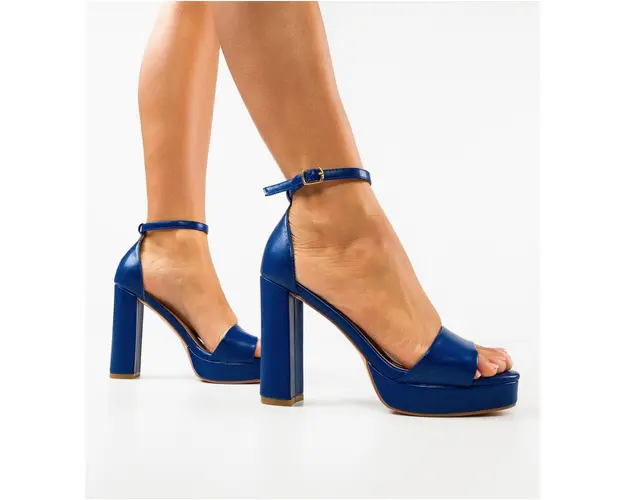Sandale cu toc Abimbo Bleumarin