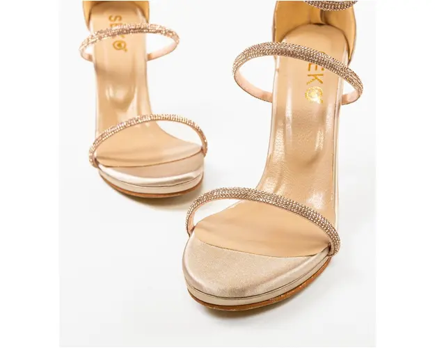 Sandale cu toc Adykam Bej