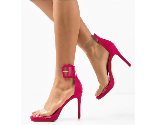 Sandale cu toc Akselsen Fuchsia
