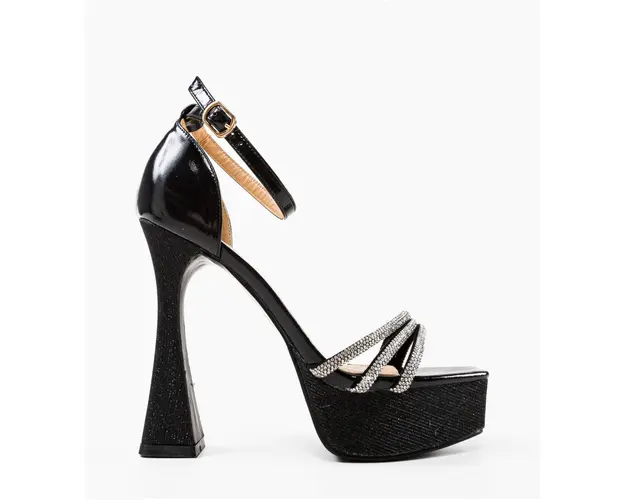 Sandale cu toc Alicia Negre