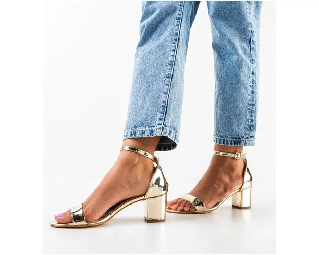 Sandale cu toc Alinao Aurii