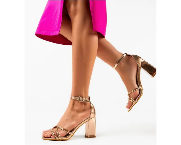 Sandale cu toc Ampoo Roze