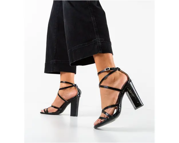 Sandale cu toc Angon Negre