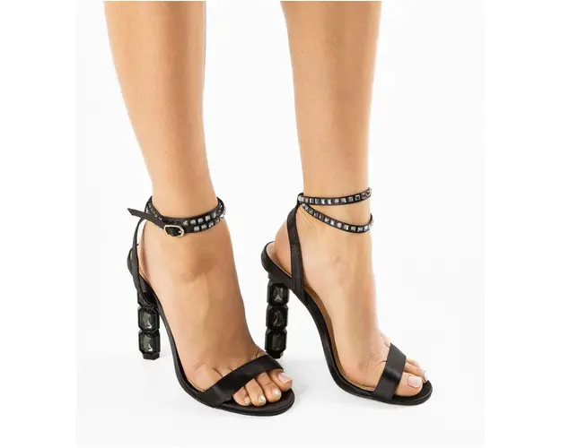 Sandale cu toc Ankora Negre