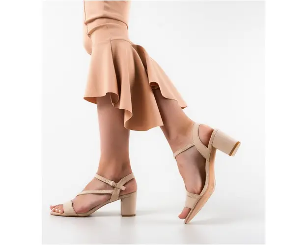 Sandale cu toc Arlon Bej