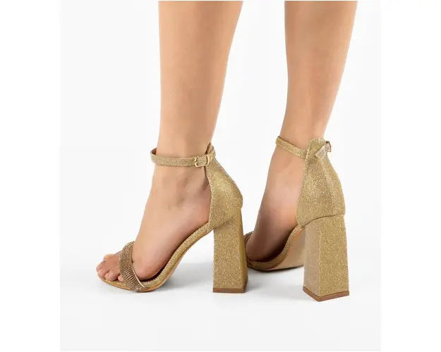 Sandale cu toc Arron Aurii