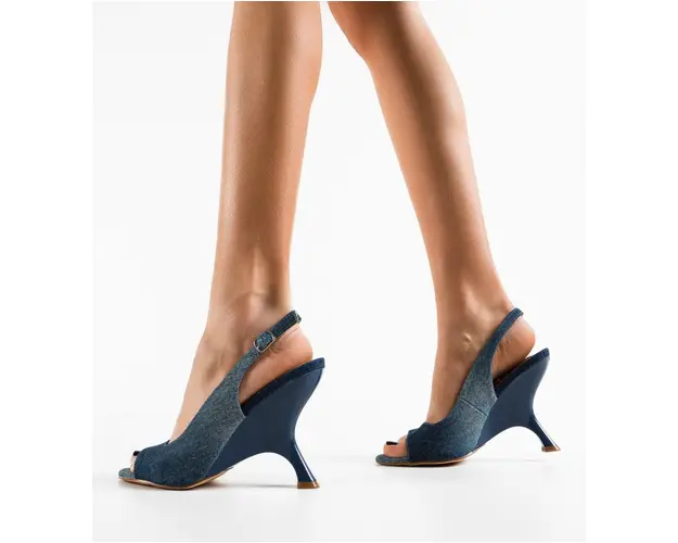 Sandale cu toc Asuka Albastre