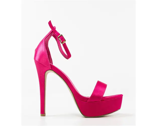 Sandale cu toc Bannist Fuchsia