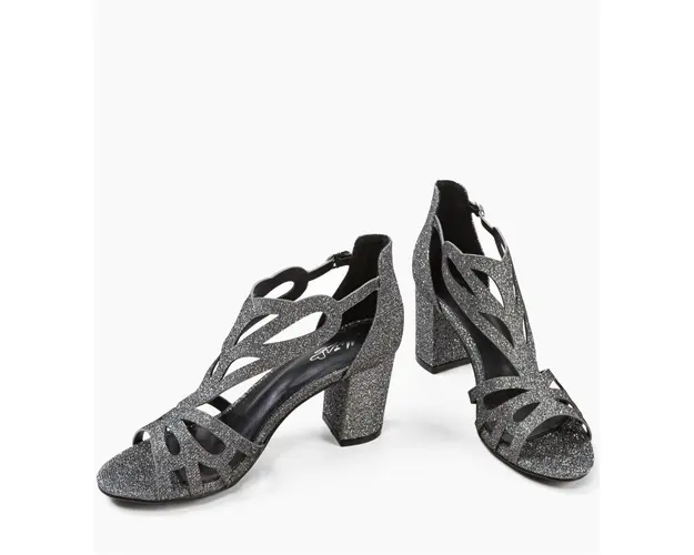 Sandale cu toc Bassam Gri