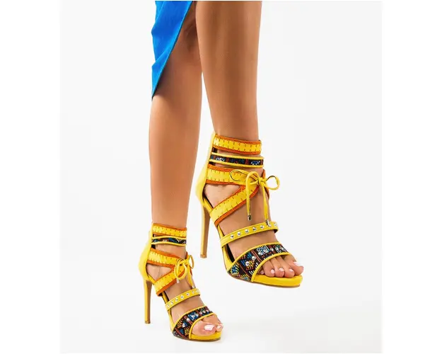Sandale cu toc Benbow Galbene