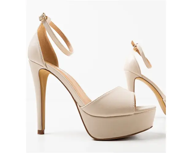 Sandale cu toc Berta Bej