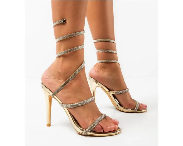 Sandale cu toc Buddy Aurii