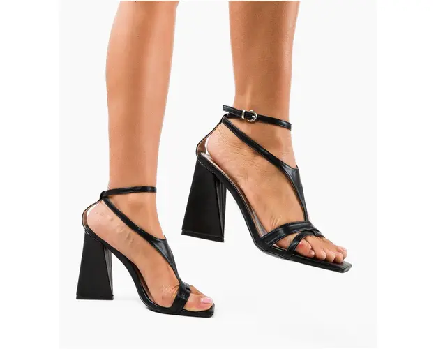 Sandale cu toc Casey Negre