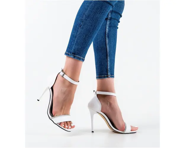 Sandale cu toc Cassius Albe