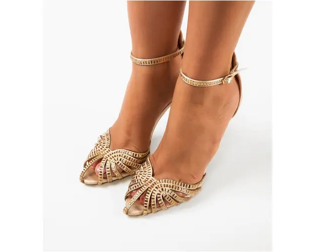 Sandale cu toc Castellano Bej