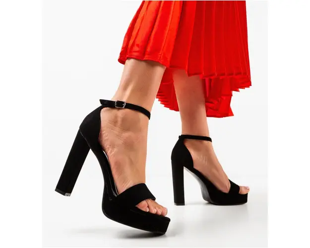 Sandale cu toc Dymex Negre