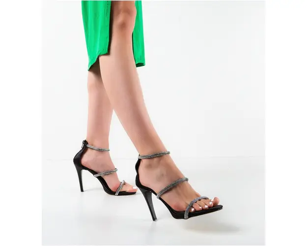 Sandale cu toc Edeta Negre 3
