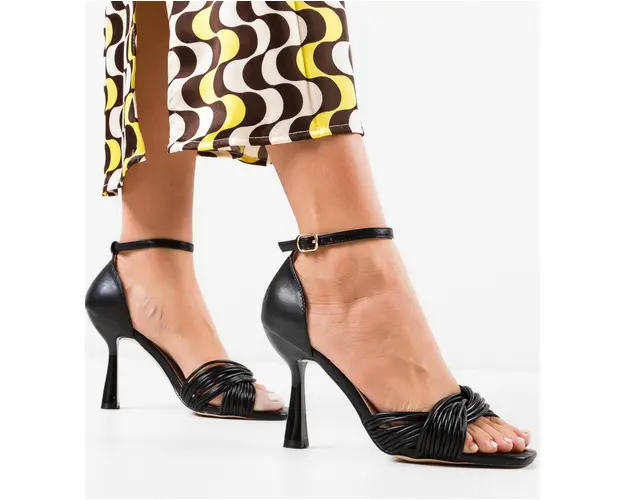 Sandale cu toc Elertya Negre