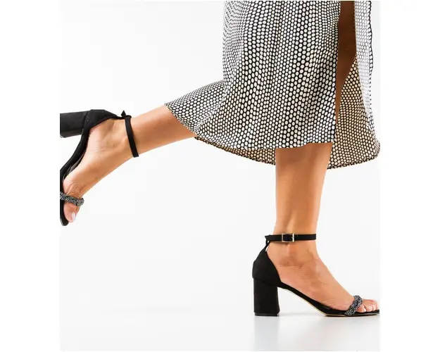 Sandale cu toc Eliarzar Negre