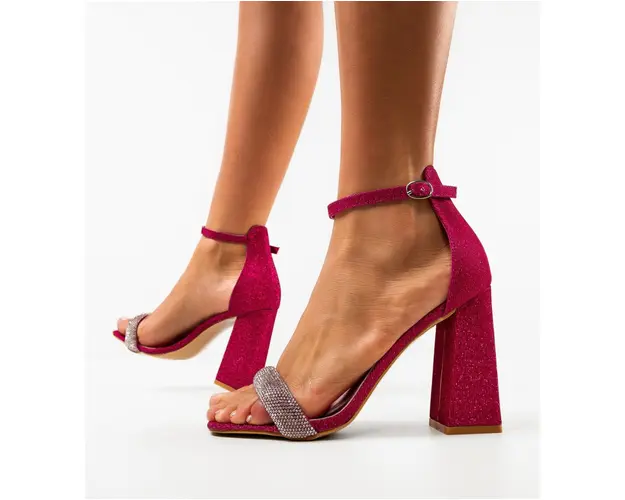 Sandale cu toc Eligia Fuchsia