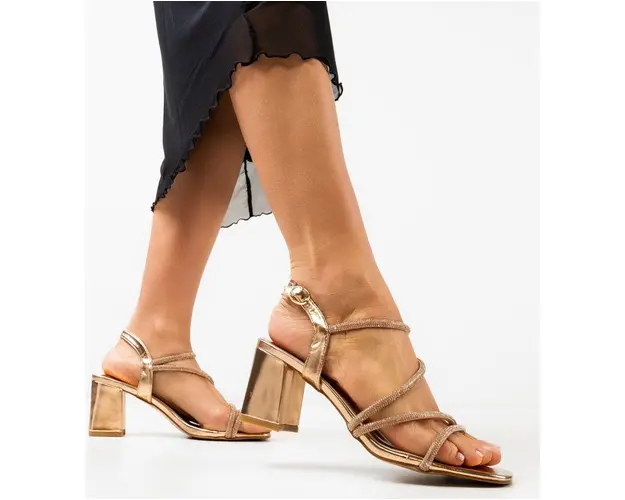 Sandale cu toc Fiachra Aurii 2