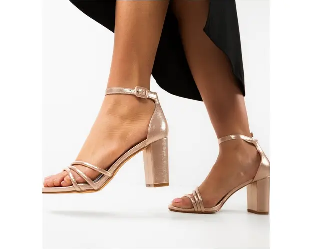 Sandale cu toc Finn Aurii