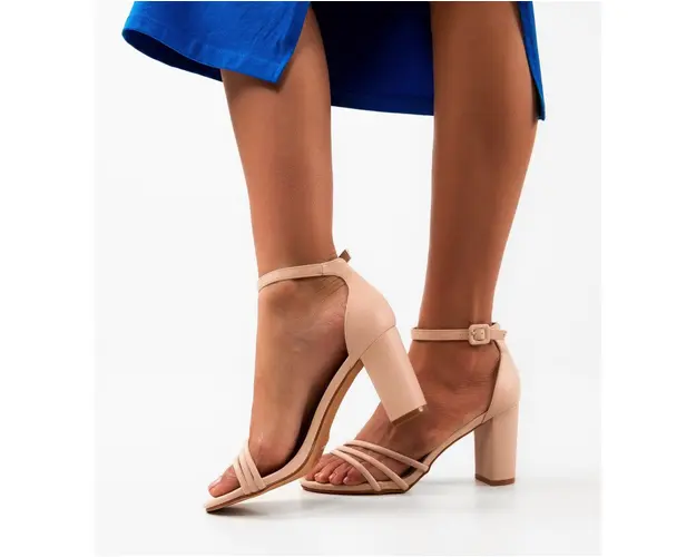 Sandale cu toc Finn Bej