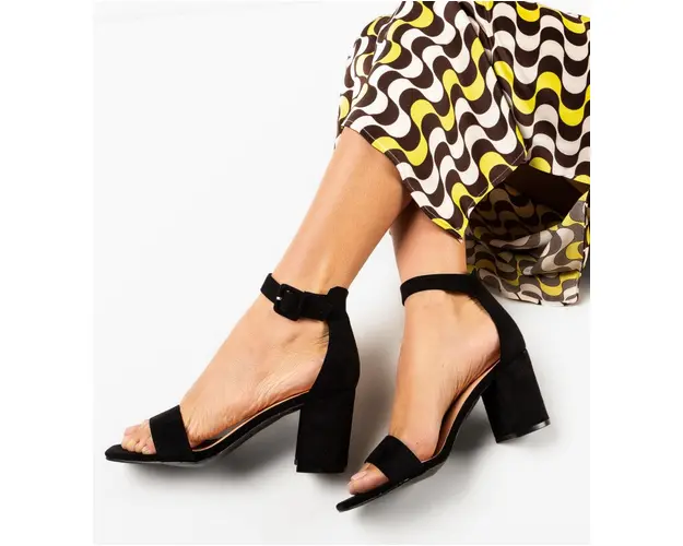 Sandale cu toc Franco Negre