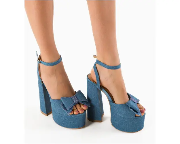 Sandale cu toc Gallen Albastre