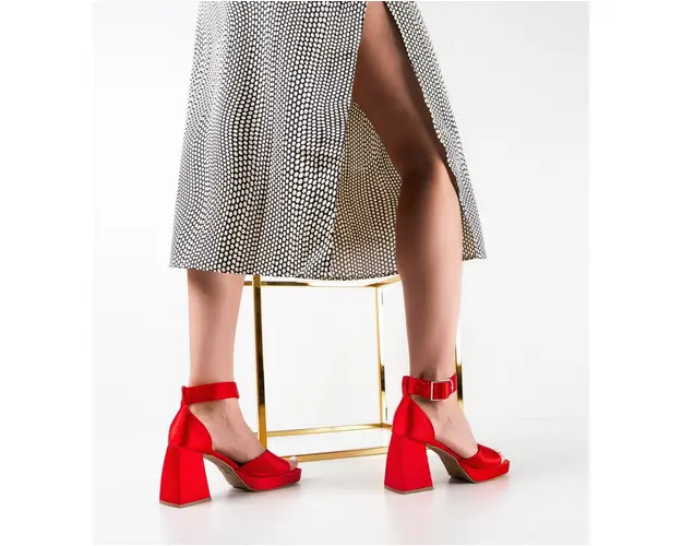 Sandale cu toc Gerard Rosii