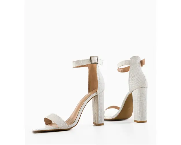 Sandale cu toc Grace Albe